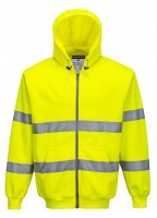 HiVis mikina se zipem a kapucí B305