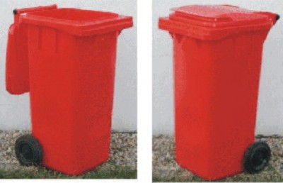 GRENT Plastová popelnice dvoukolečková 120 litrů - červená 