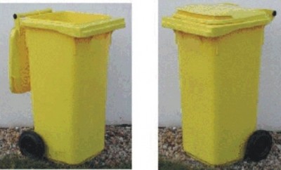 GRENT Plastová popelnice dvoukolečková 120 litrů - žlutá 