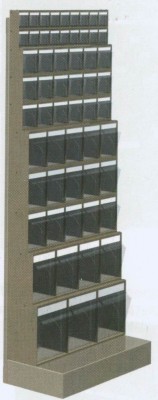 FAMEPLA Regál stojanový s plast.uniboxy, 600x325x1500 mm, 10 uniboxů 