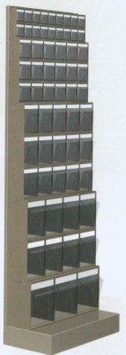 FAMEPLA Regál stojanový s plast.uniboxy, 600x325x1750 mm, 11 uniboxů 