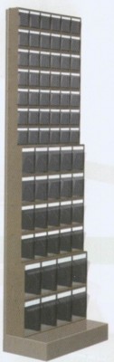 FAMEPLA Regál stojanový s plast.uniboxy, 600x325x1950 mm, 13 uniboxů 