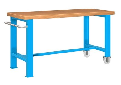 FAMEPLA Stůl pracovní pojízdný, 1xpev. noha, 1xpojízd. noha, 1500 mm 