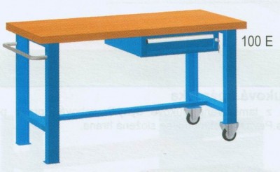 FAMEPLA Stůl pracovní pojízdný, 2xstol.noha, 1xzásuvka 150mm, 2000mm 